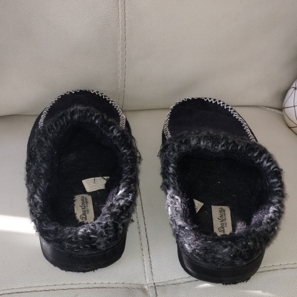 Dearfoams Black Cozy Women's Slippers